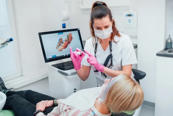 medic stomatolog foloseste scanner intraoral pentru pacient